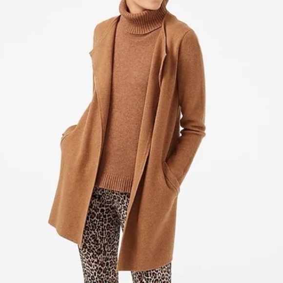 J.Crew 100% Cotton - Longline - Draped Medium Weight - Cardigan - NWOT - SZ M - Picture 2 of 6